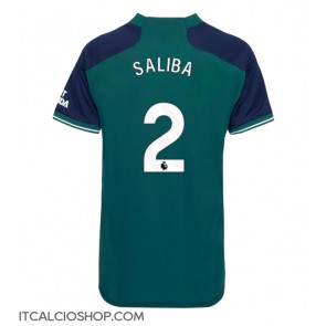 Arsenal William Saliba #2 Terza Maglia Femmina 2023-24 Manica Corta